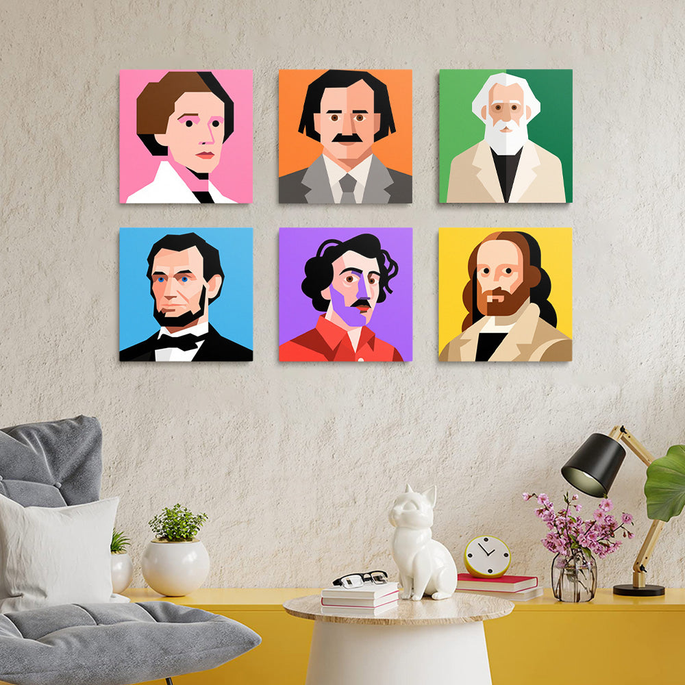 Célébrités Mondiales 6 Mini Peintures par Numéros