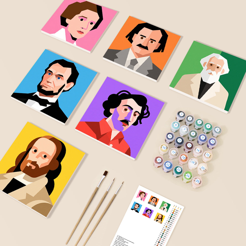 Célébrités Mondiales 6 Mini Peintures par Numéros