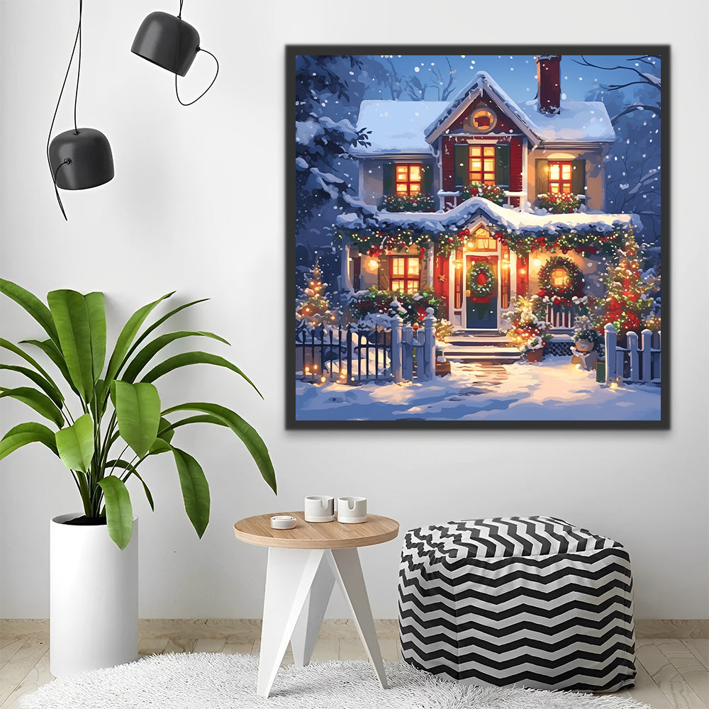 Chalet de Noël Peinture par Numéros PBNLOMAYF156