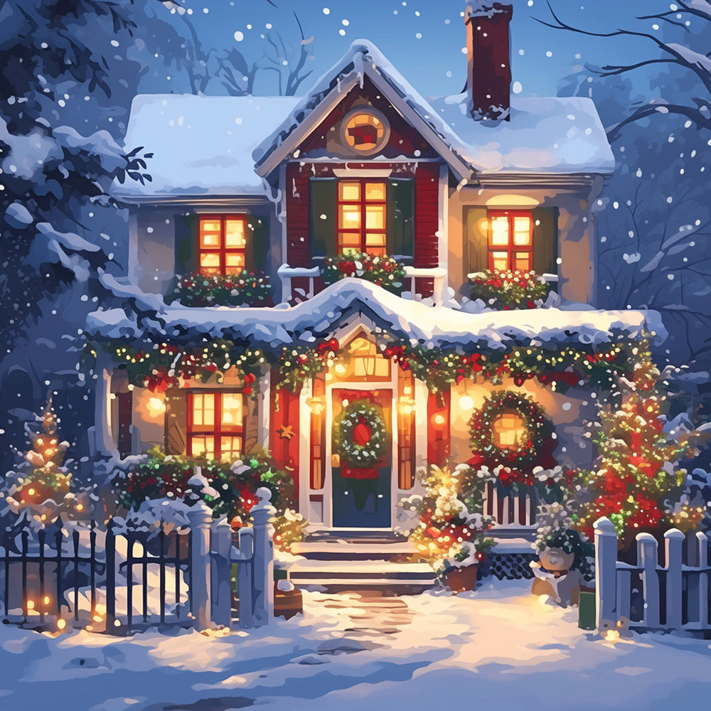 Chalet de Noël Peinture par Numéros PBNLOMAYF156