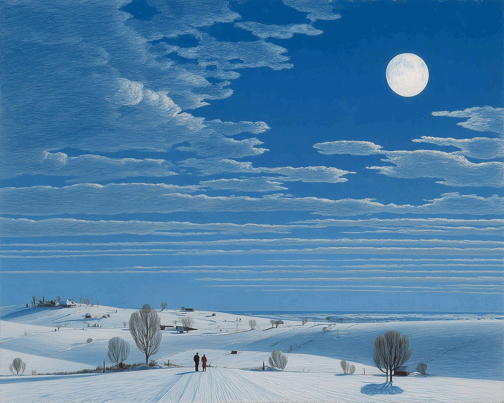 Champ de Neige Calme et Désert sous le Ciel Bleu Peinture par Numéros