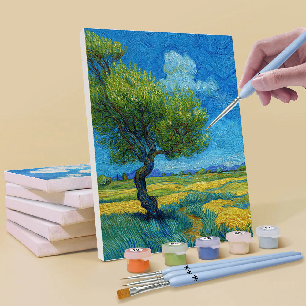 Champs au Style Van Gogh 6 Mini Peintures par Numéros