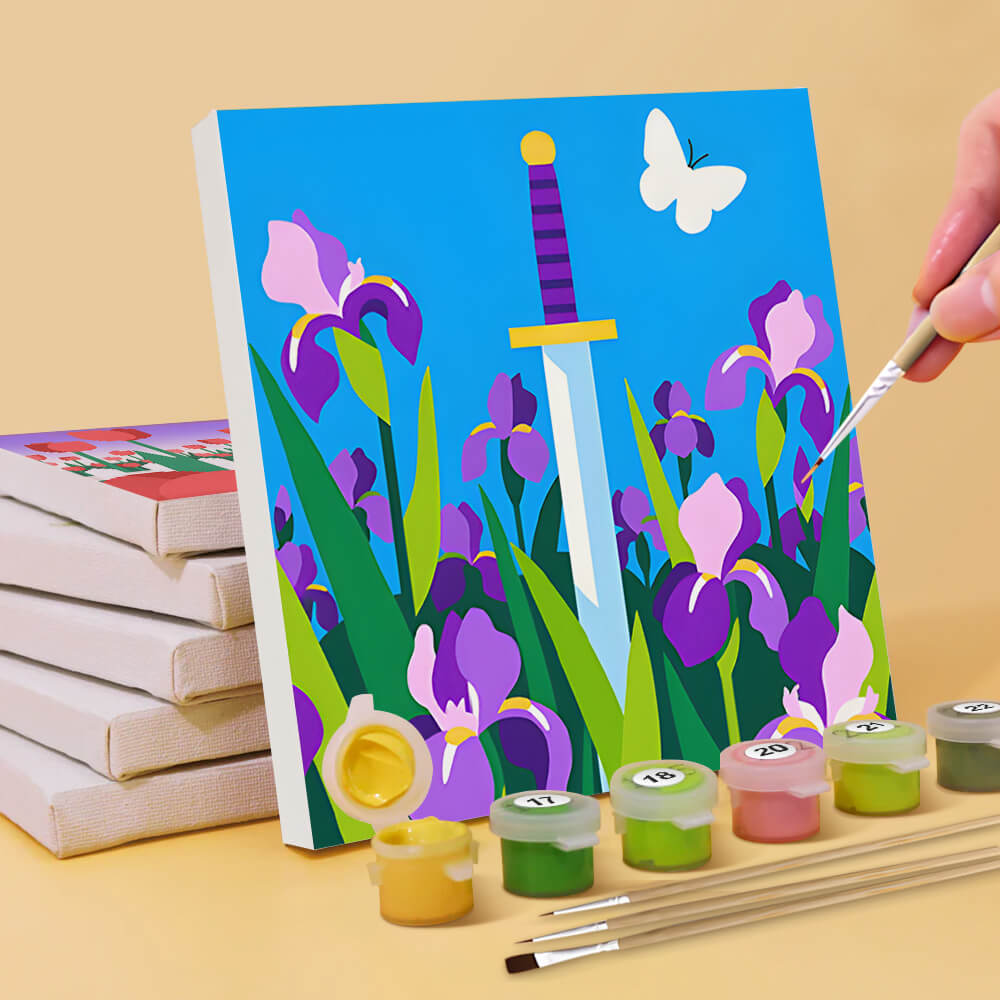 Champs de Fleurs Florissants 6 Mini Peintures par Numéros