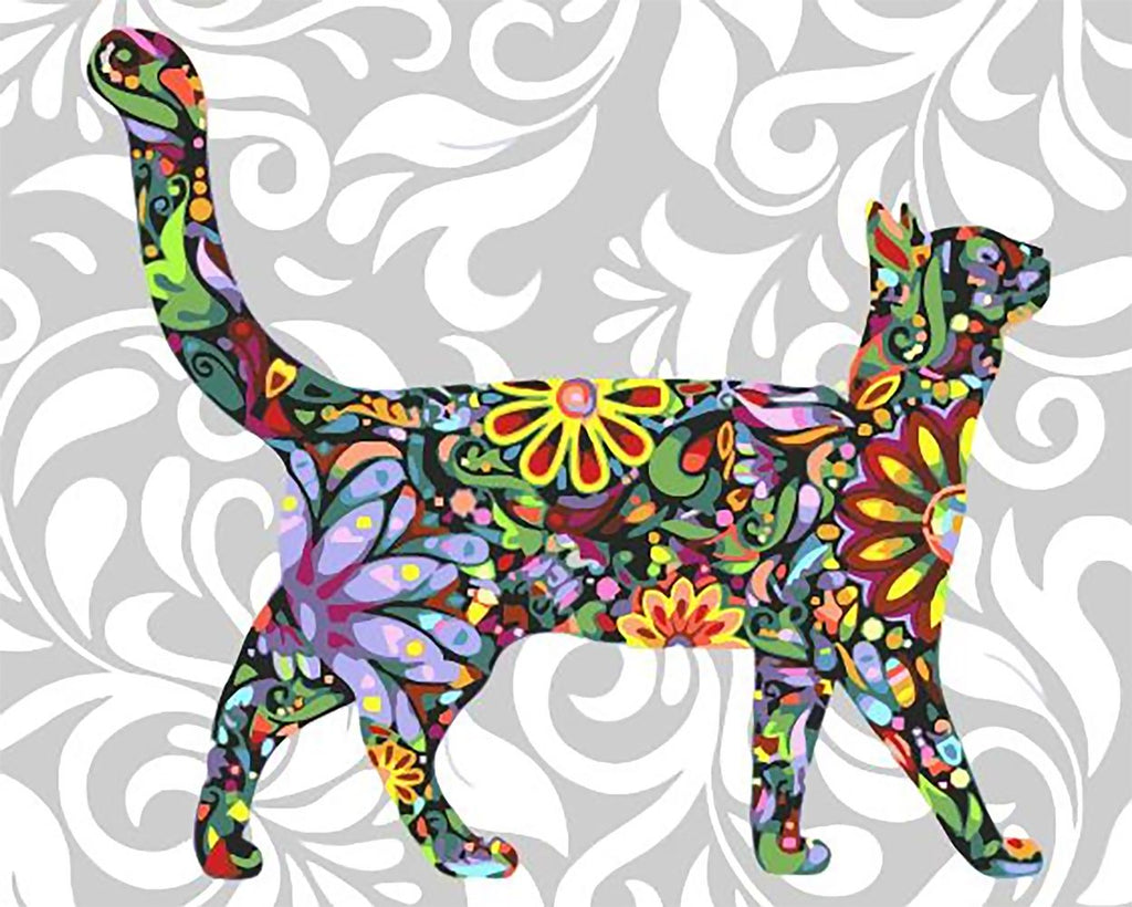 Chat Fleuri Peinture par Numéros