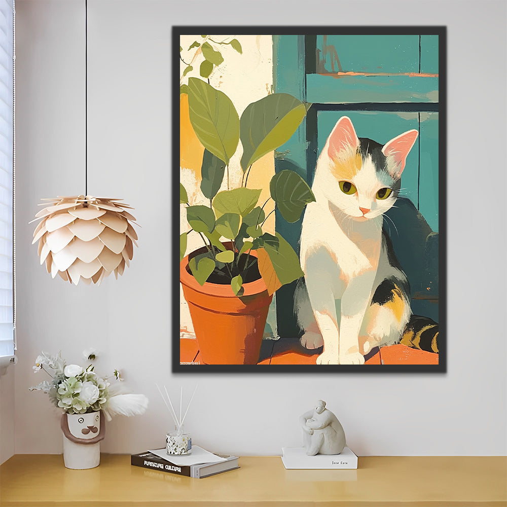 Chat mignon tricolore Peinture par Numéros