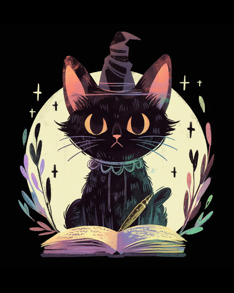 Chat Noir Sorcier Peinture par Numéros
