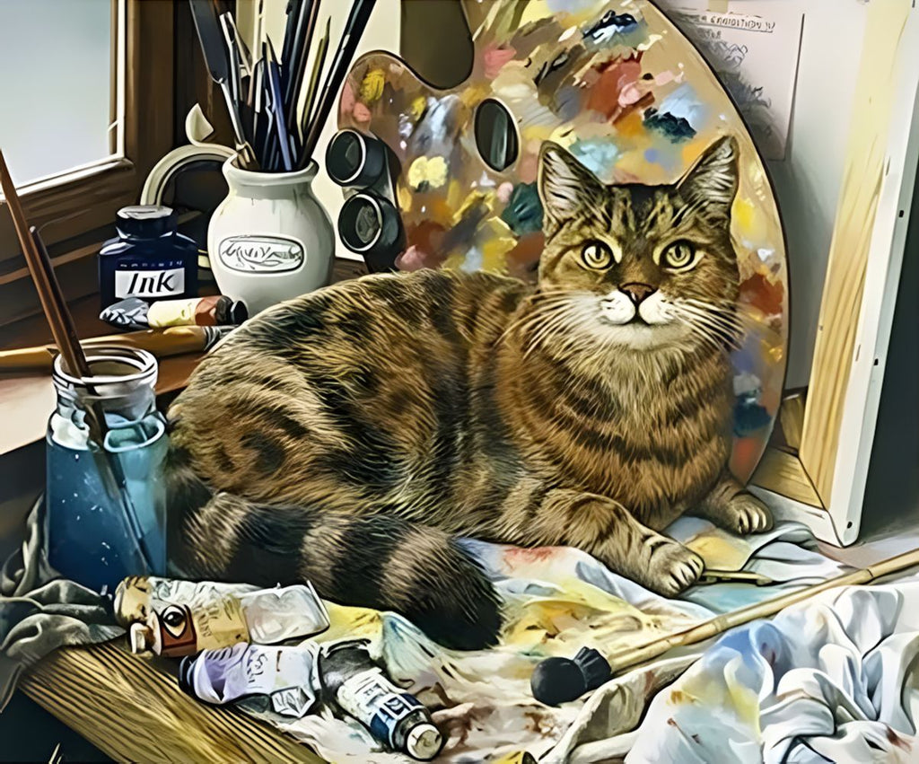 Chat Peintre Peinture par Numéros