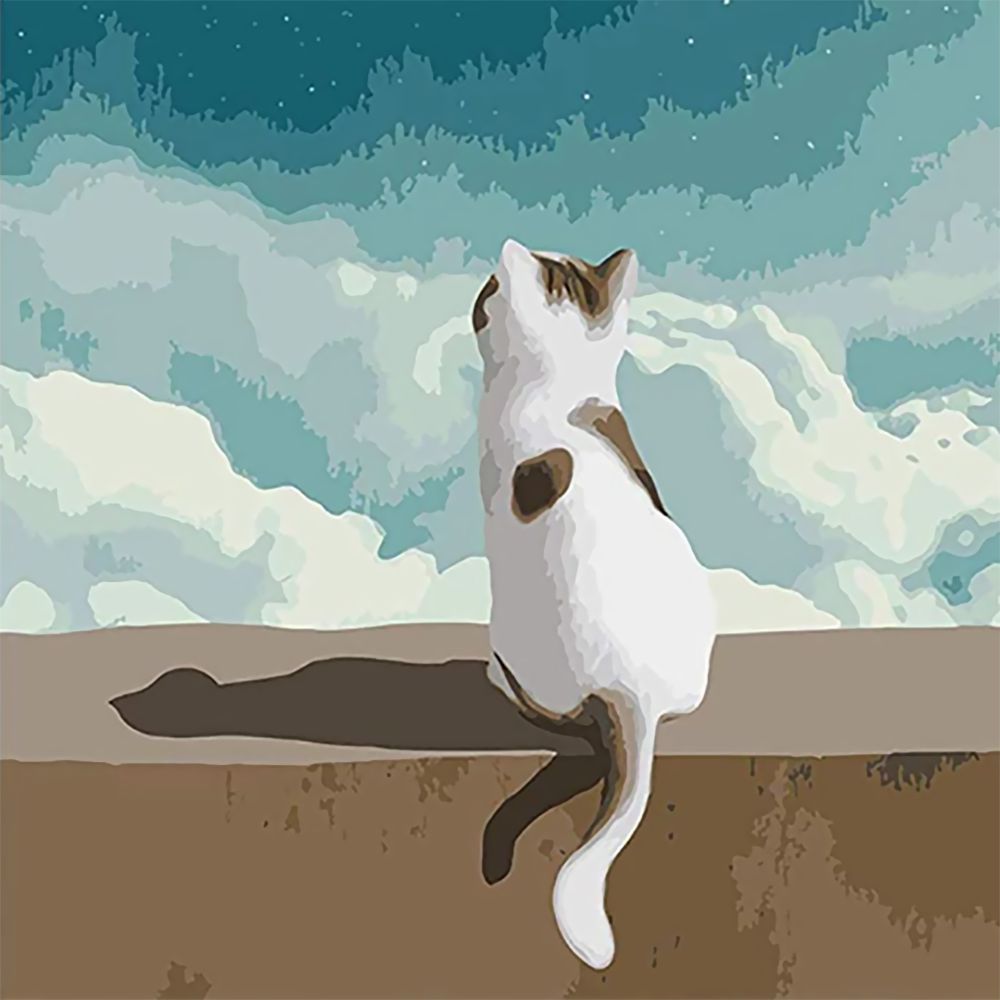 Chat Regardant le Ciel Peinture par Numéros