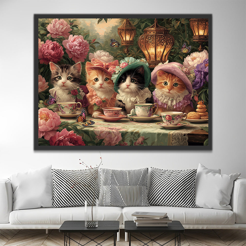 Châtelaines dans le Jardin de Pivoines Peinture par Numéros