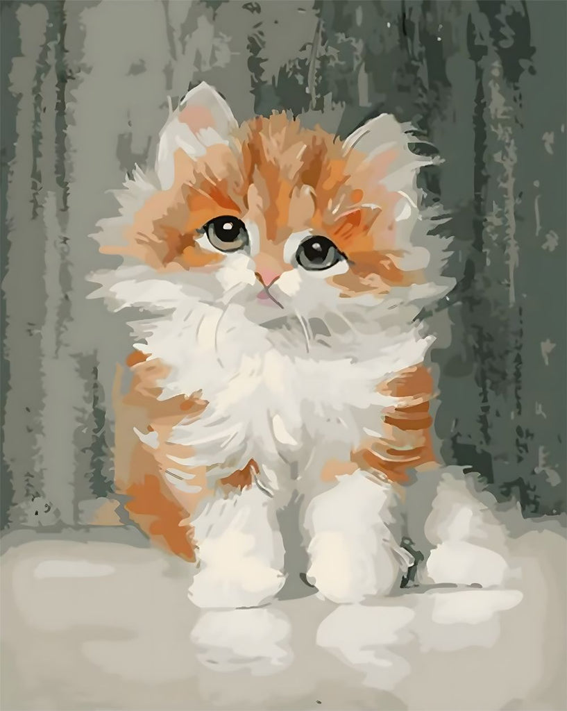 Chaton Roux Tout Gonflé Peinture par Numéros