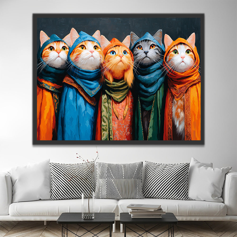 Chats de Dames Exotiques Peinture par Numéros