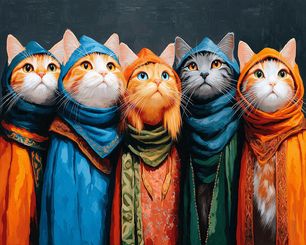 Chats de Dames Exotiques Peinture par Numéros