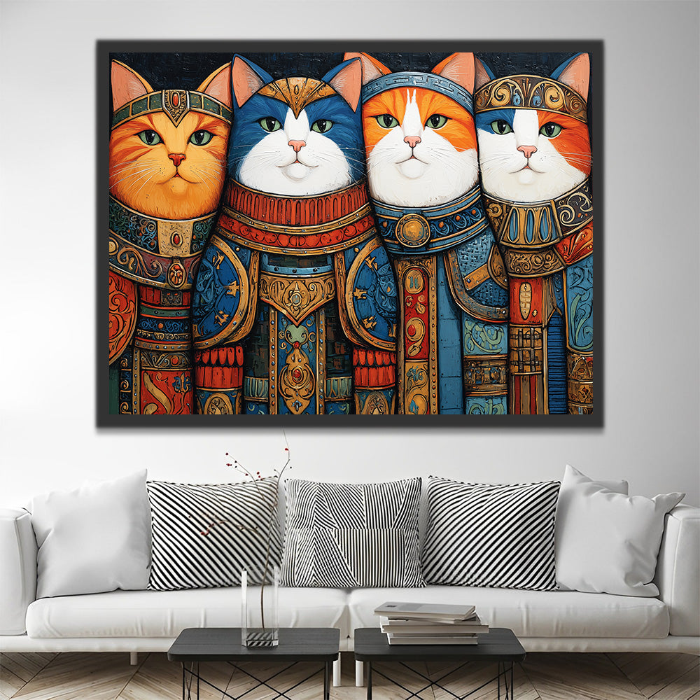 Chats Soldats Magnifiques Peinture par Numéros