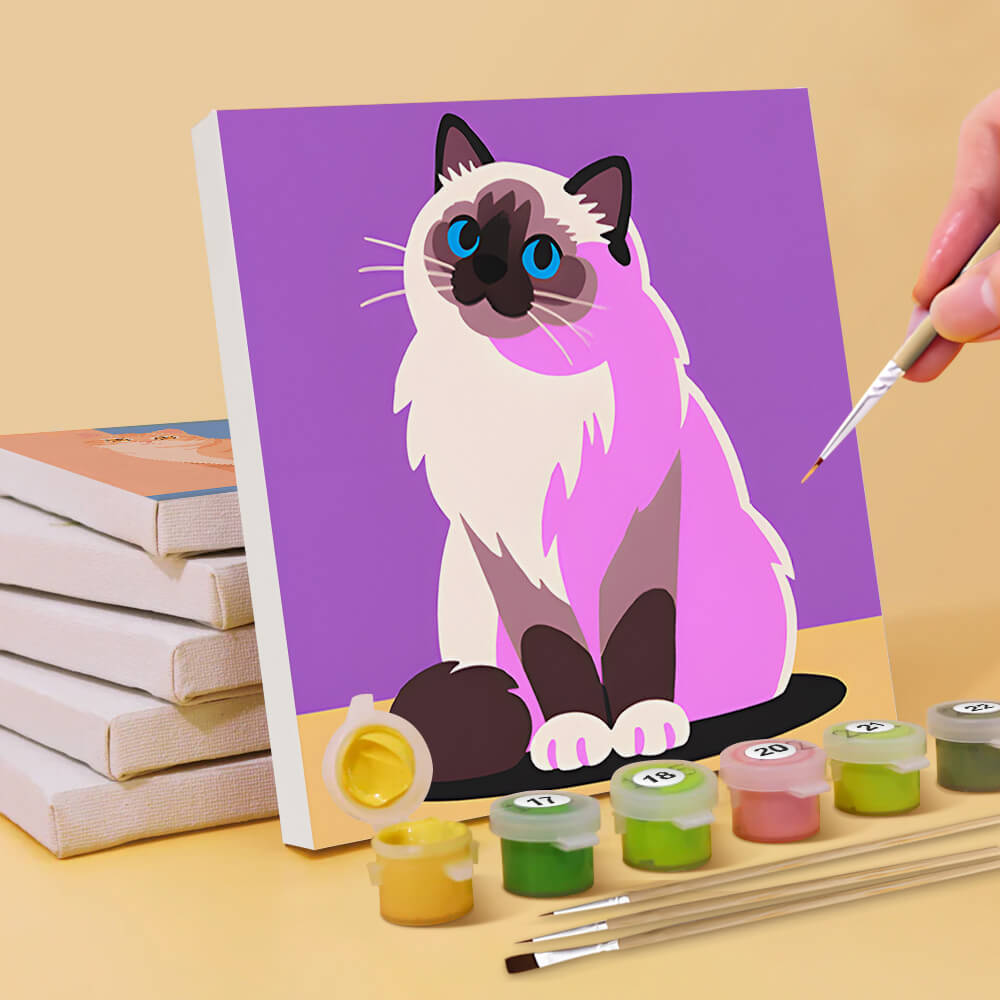 Chats Tranquilles 6 Mini Peintures par Numéros