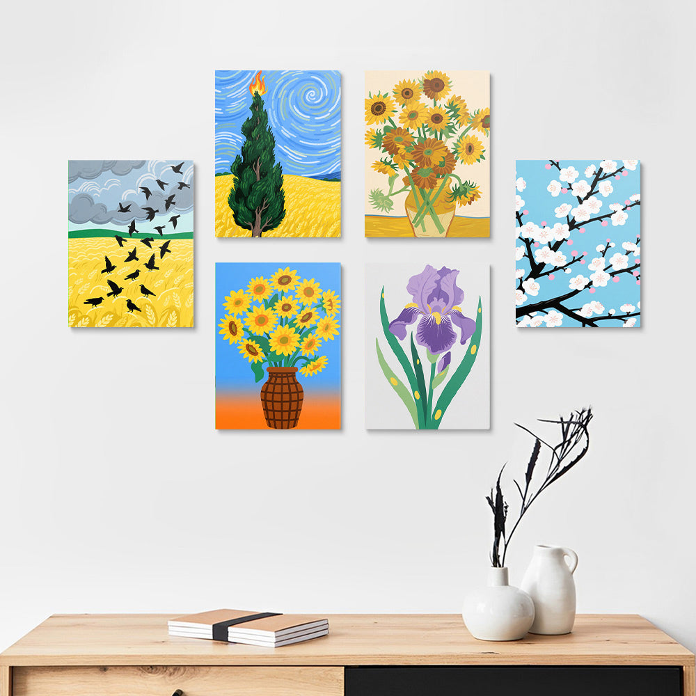 Chefs-d'œuvre de Van Gogh 6 Mini Peintures par Numéros