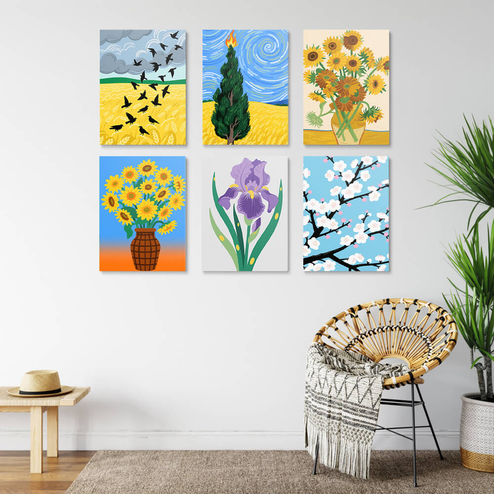 Chefs-d'œuvre de Van Gogh 6 Mini Peintures par Numéros
