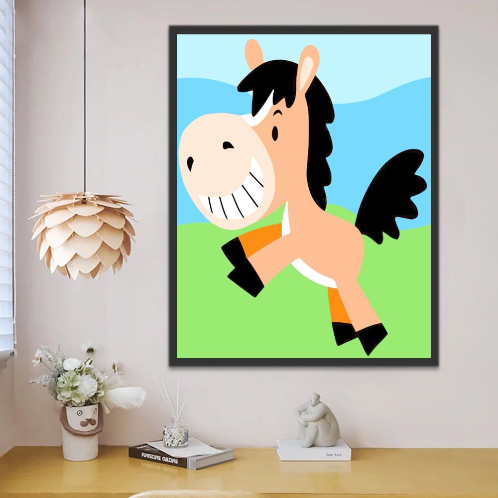 Cheval Cartoon Enfants Peinture par Numéros