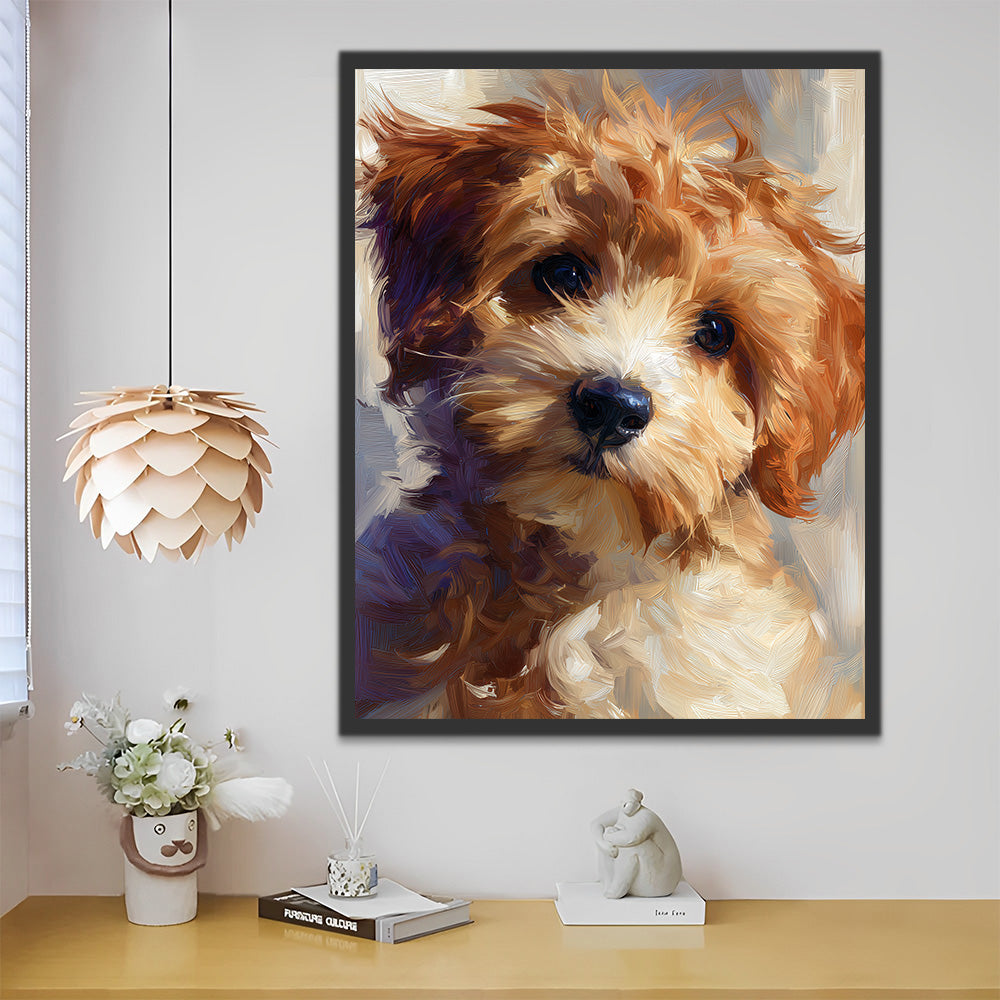 Chien Maltais Adorable Peinture par Numéros