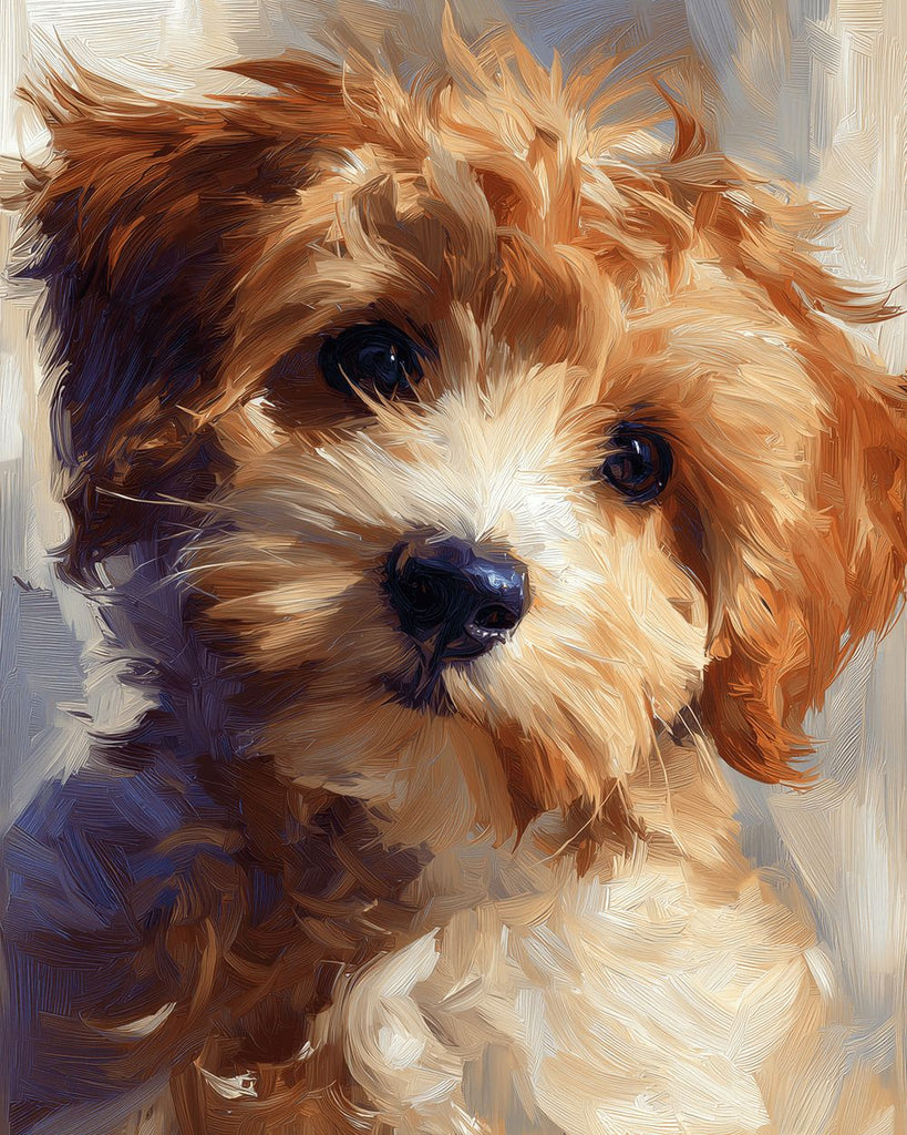 Chien Maltais Adorable Peinture par Numéros