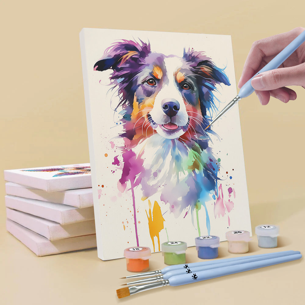 Chiens Colorés de Différentes Races 6 Mini Peintures par Numéros
