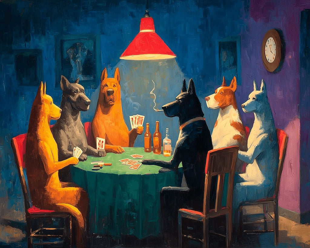 Chiens Jouant au Poker Peinture par Numéros