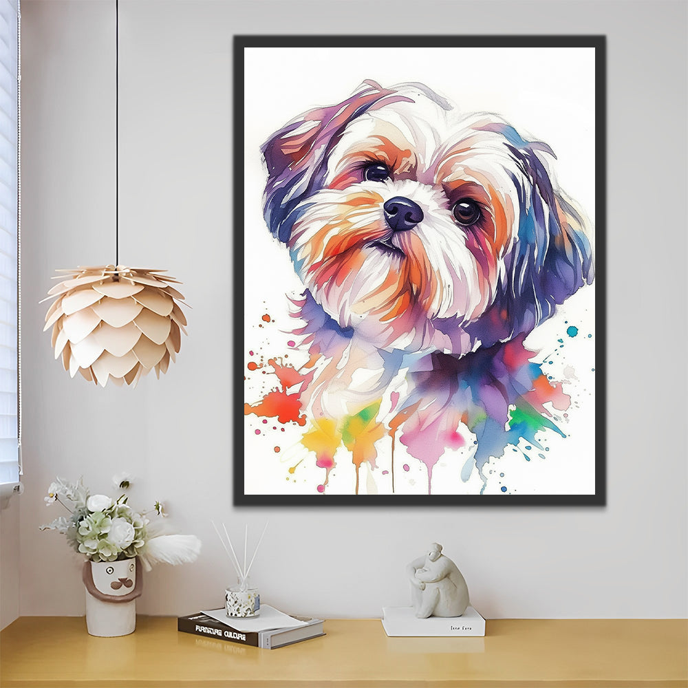 Chiot mignon Peinture par Numéros