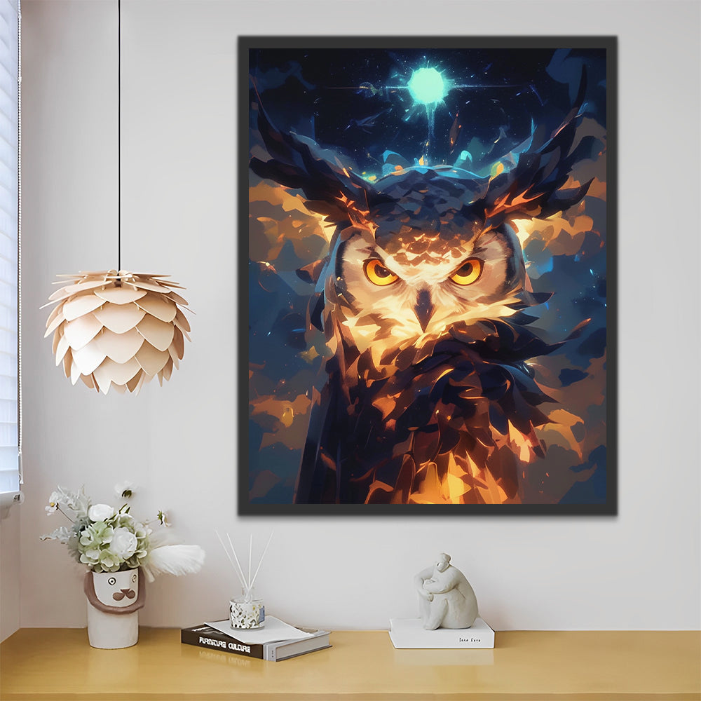 Chouette et Lune Peinture par Numéros