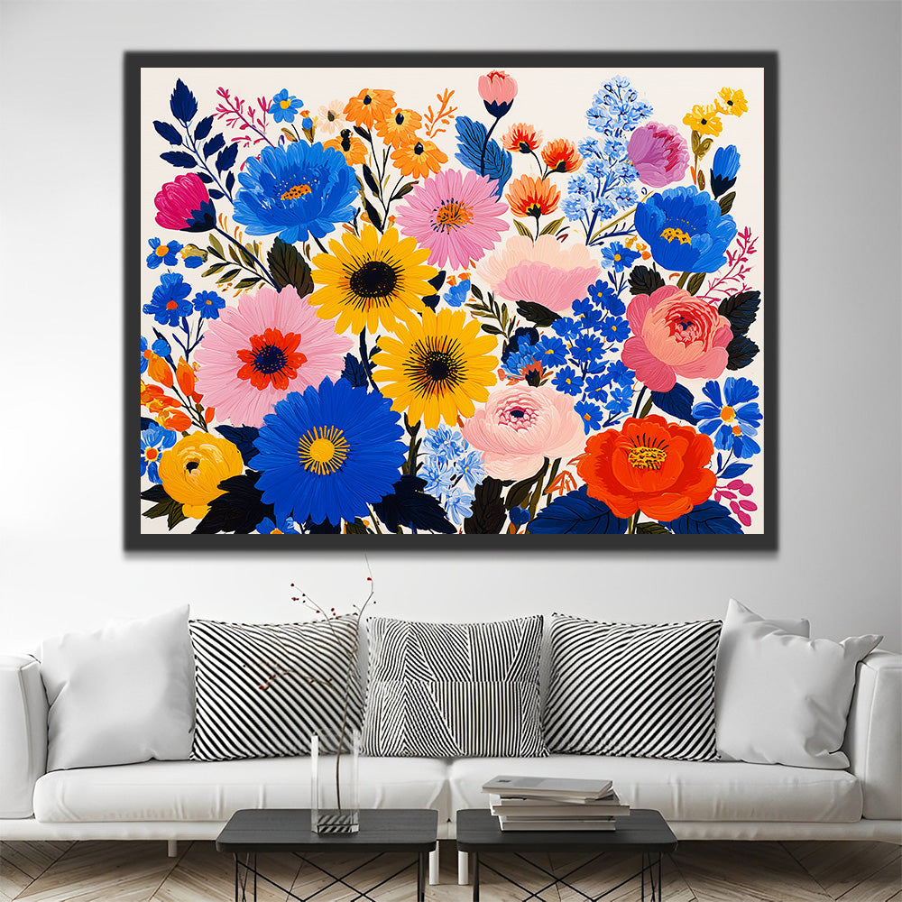 Chrysanthèmes Lumineux Peinture par Numéros
