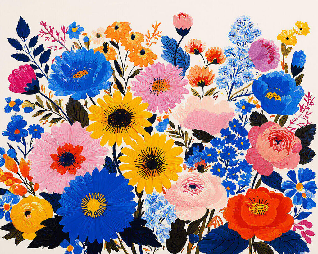 Chrysanthèmes Lumineux Peinture par Numéros