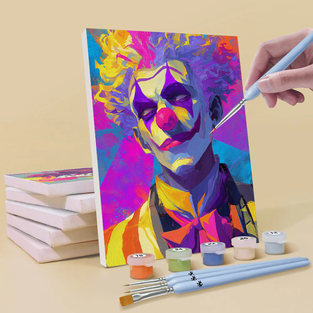Clown au Style Pop 6 Mini Peintures par Numéros