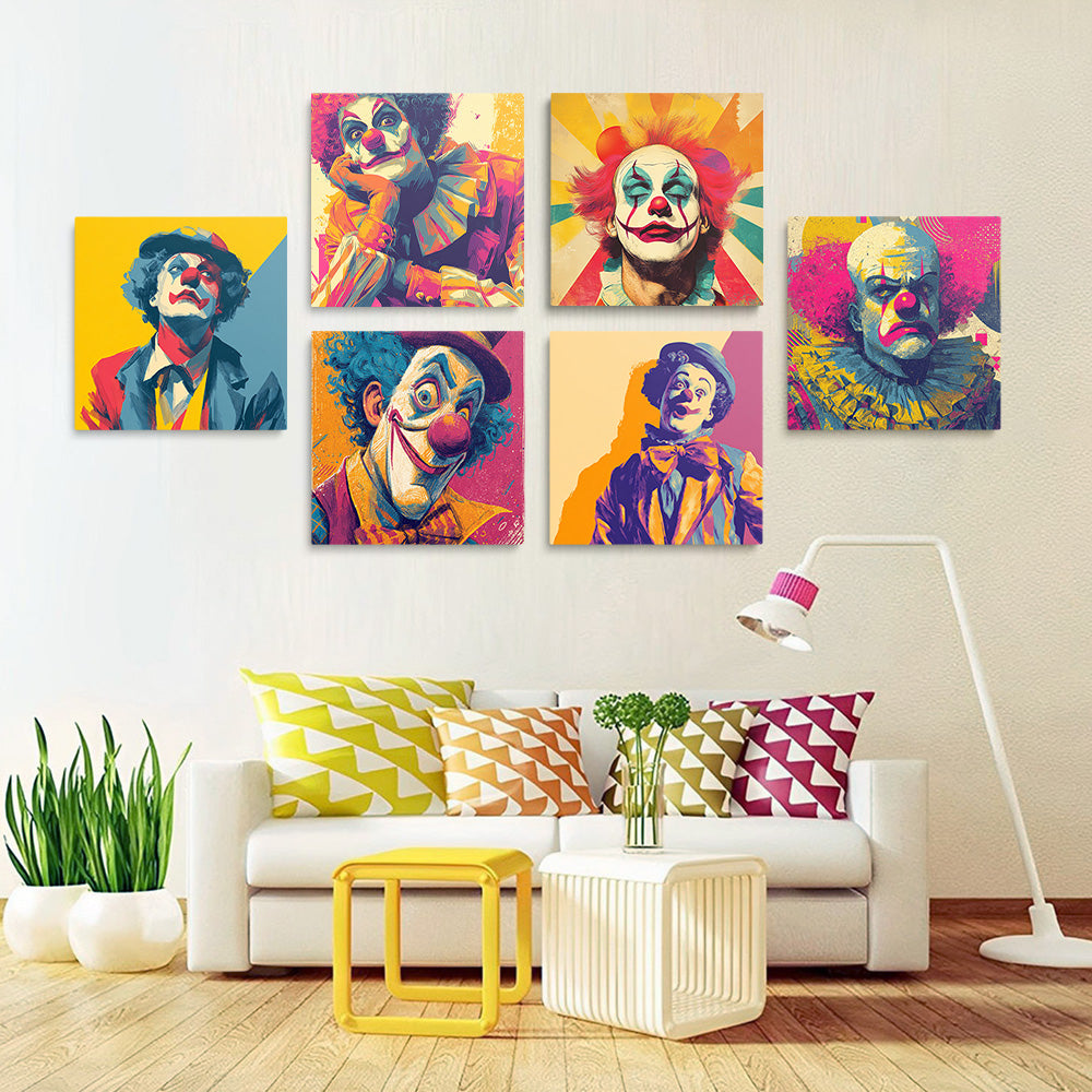 Clown Solitaire et Drôle 6 Mini Peintures par Numéros