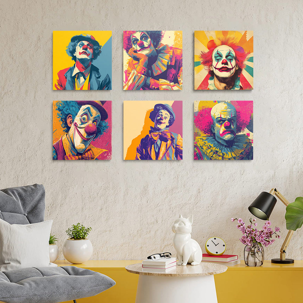 Clown Solitaire et Drôle 6 Mini Peintures par Numéros
