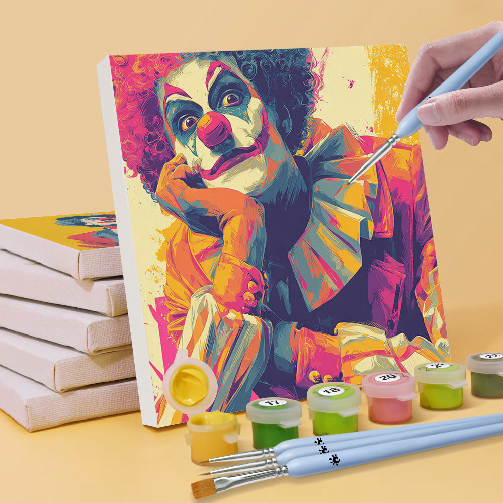 Clown Solitaire et Drôle 6 Mini Peintures par Numéros