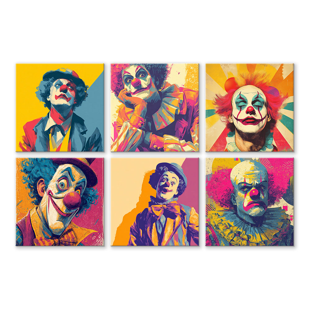 Clown Solitaire et Drôle 6 Mini Peintures par Numéros