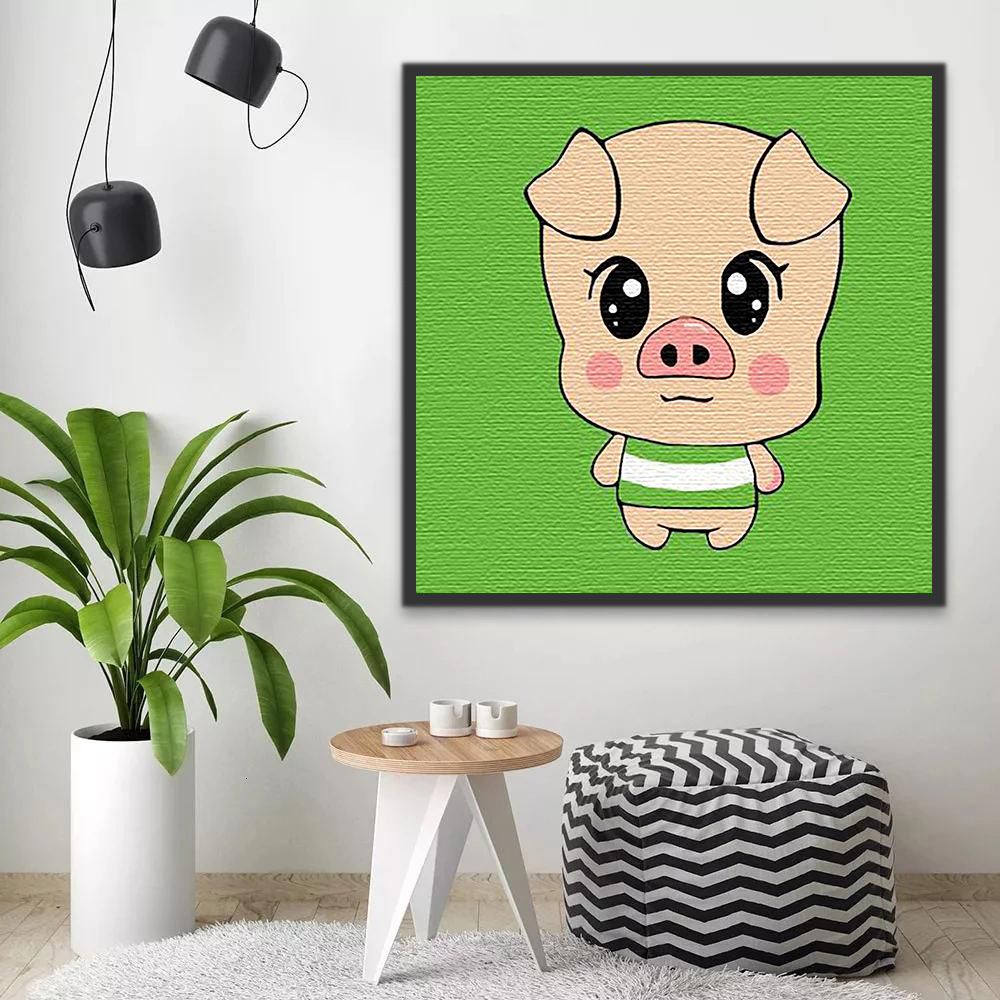 Cochonnet Cartoon Enfants Peinture par Numéros