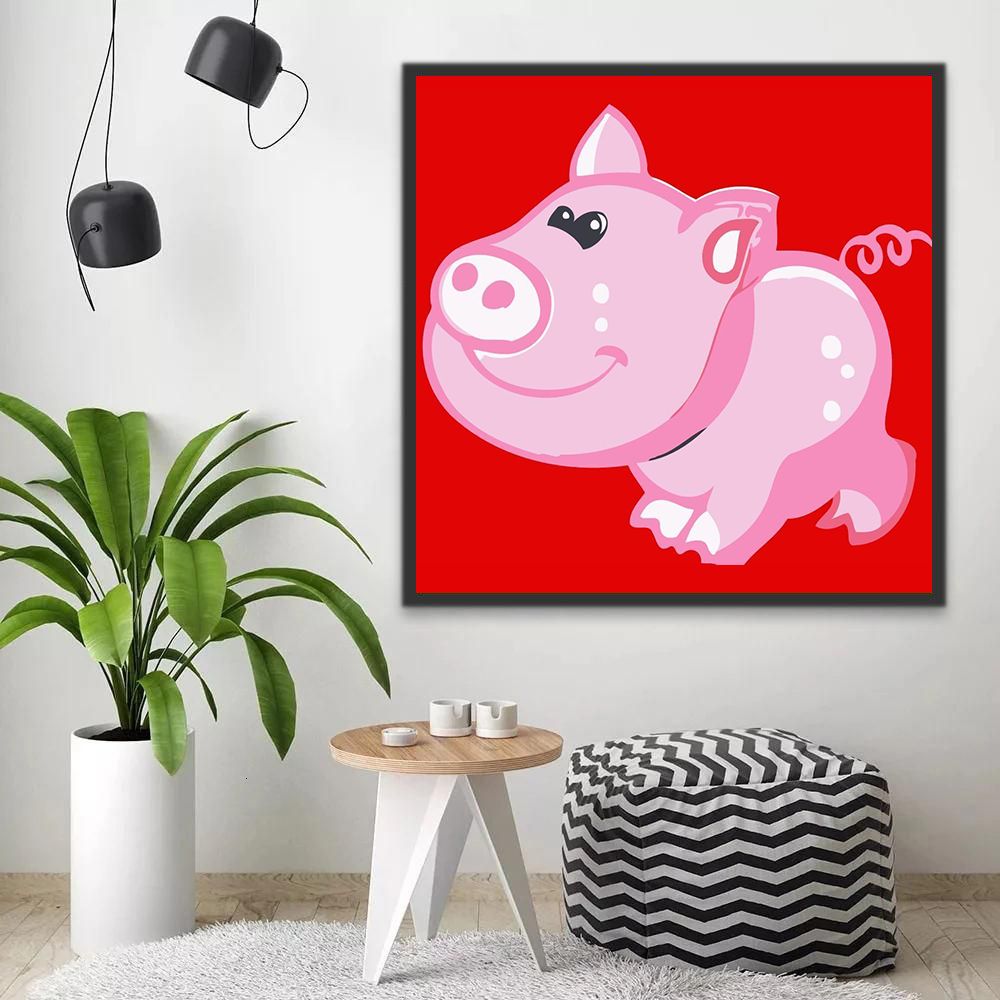 Cochonnet Rose Enfants Peinture par Numéros