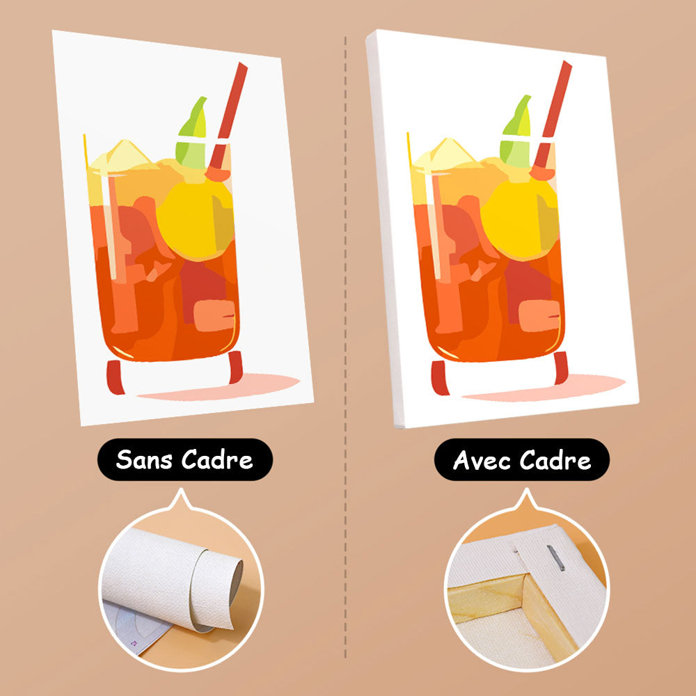 Cocktail au Citron avec Glace 6 Mini Peintures par Numéros