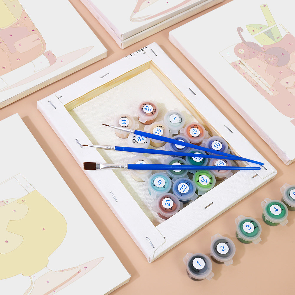 Cocktail au Citron avec Glace 6 Mini Peintures par Numéros