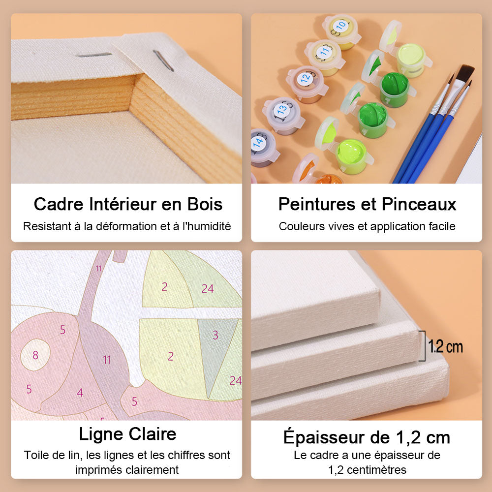 Cocktail au Citron avec Glace 6 Mini Peintures par Numéros