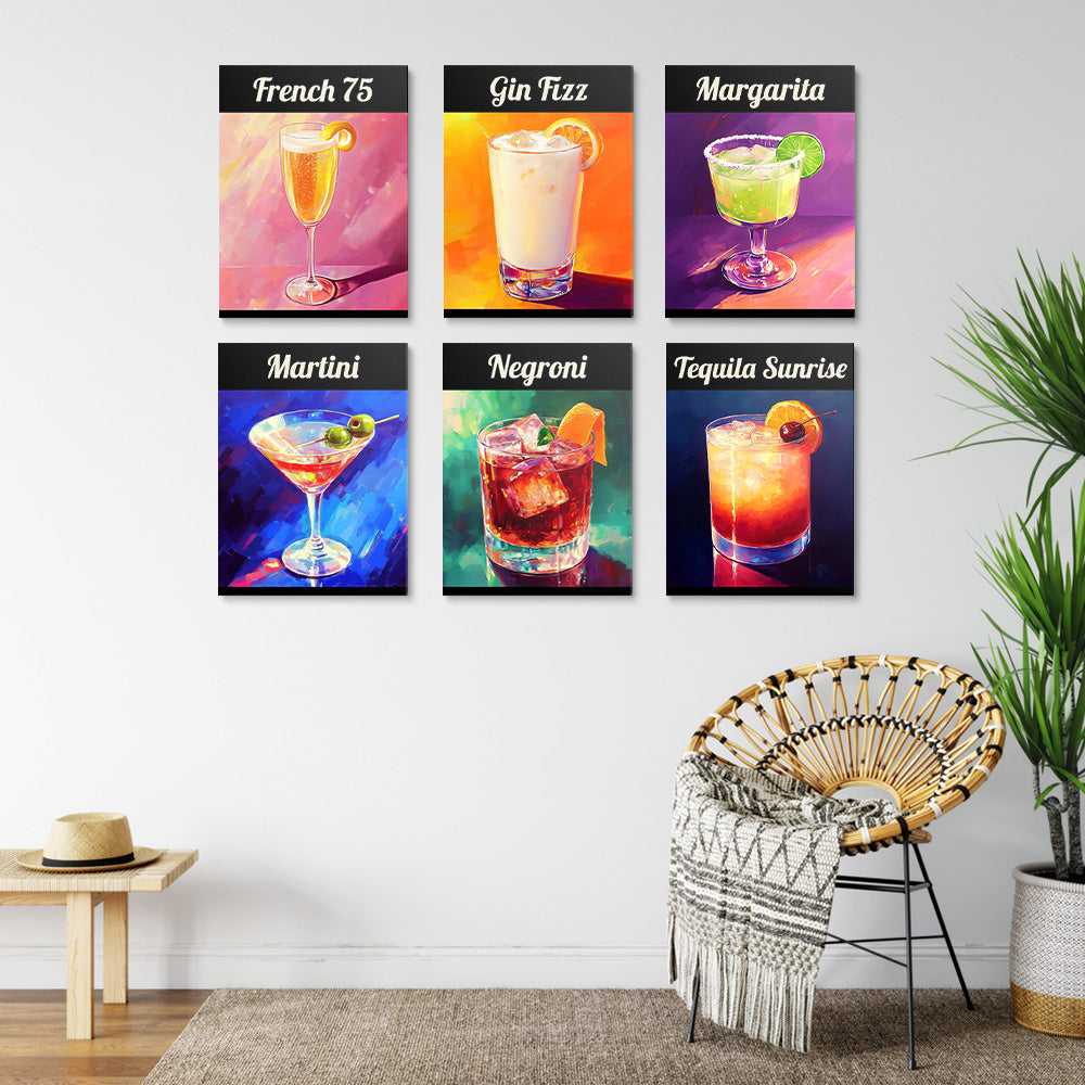 Cocktail Classique 6 Mini Peintures par Numéros