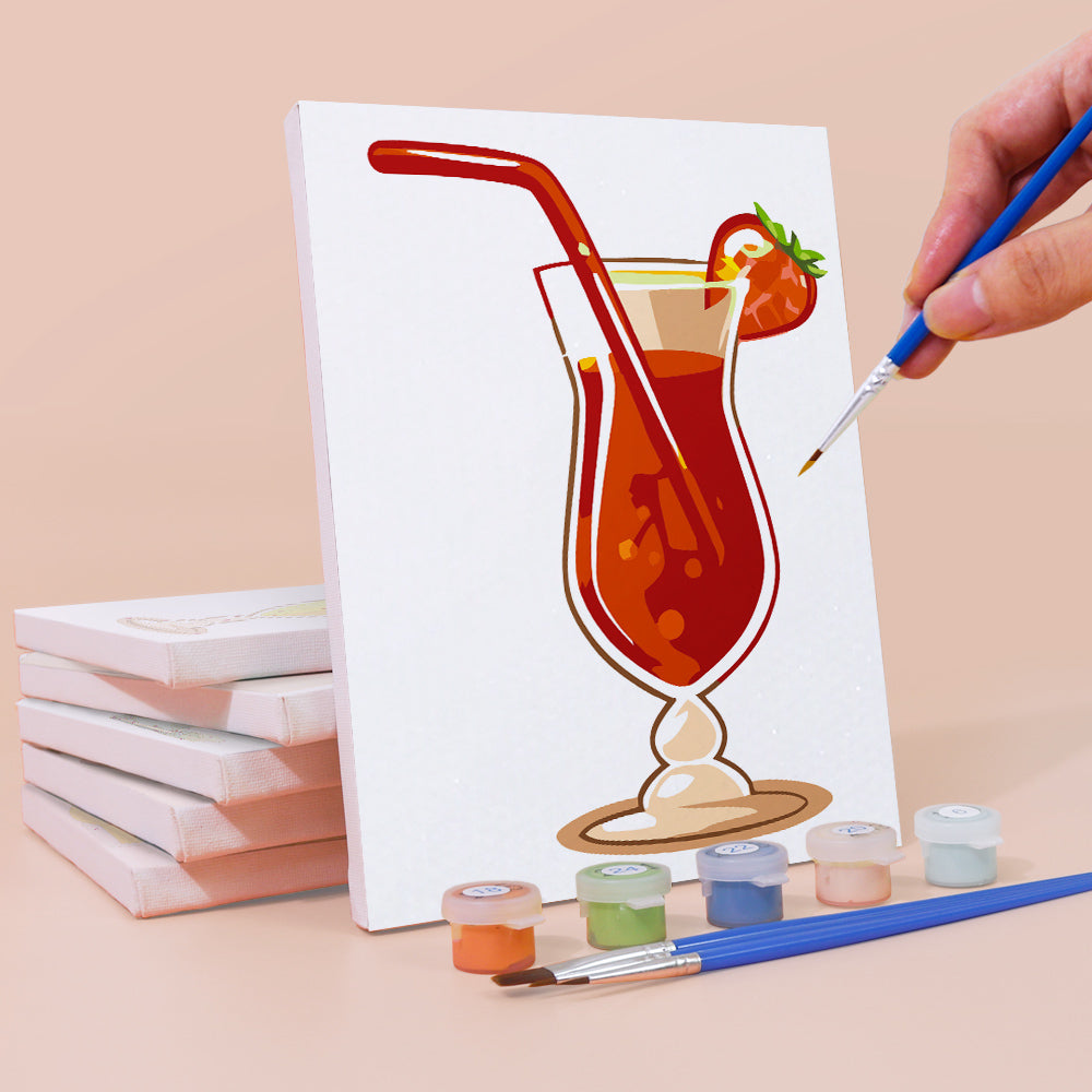 Cocktail de Fruits Rafraîchissant 6 Mini Peintures par Numéros