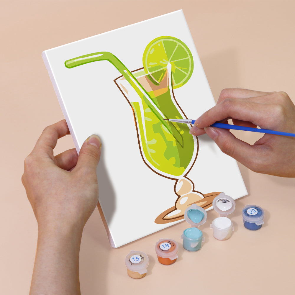 Cocktail de Fruits Rafraîchissant 6 Mini Peintures par Numéros