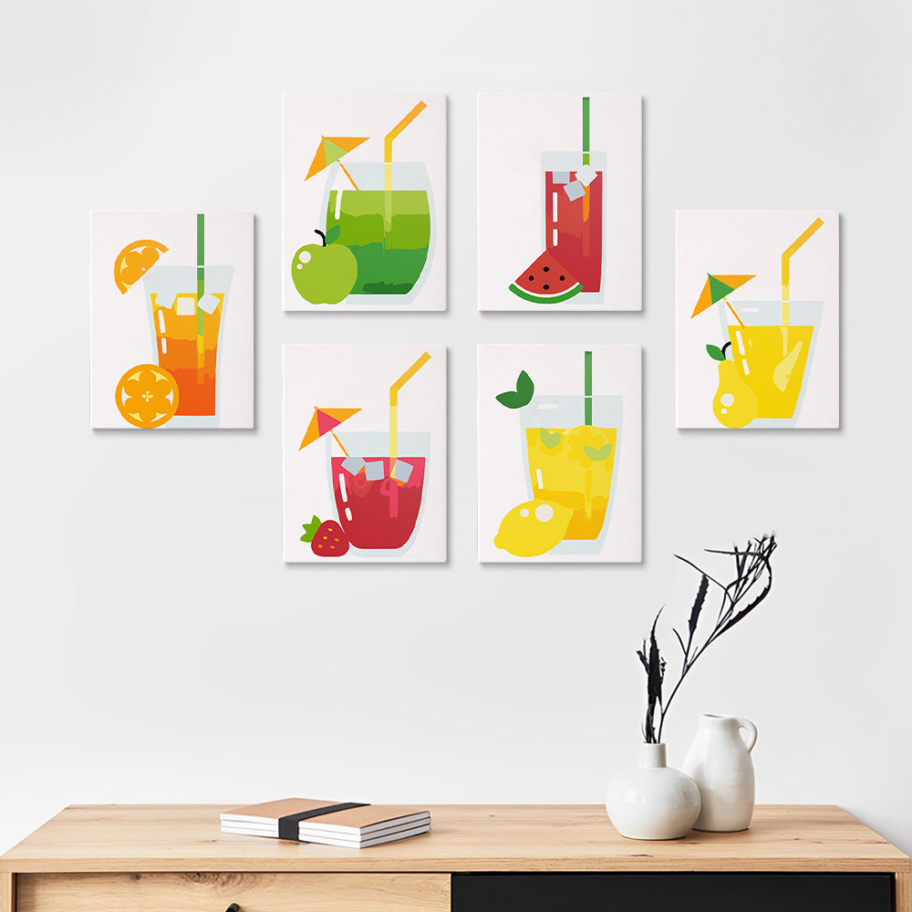Cocktail Fruité 6 Mini Peintures par Numéros