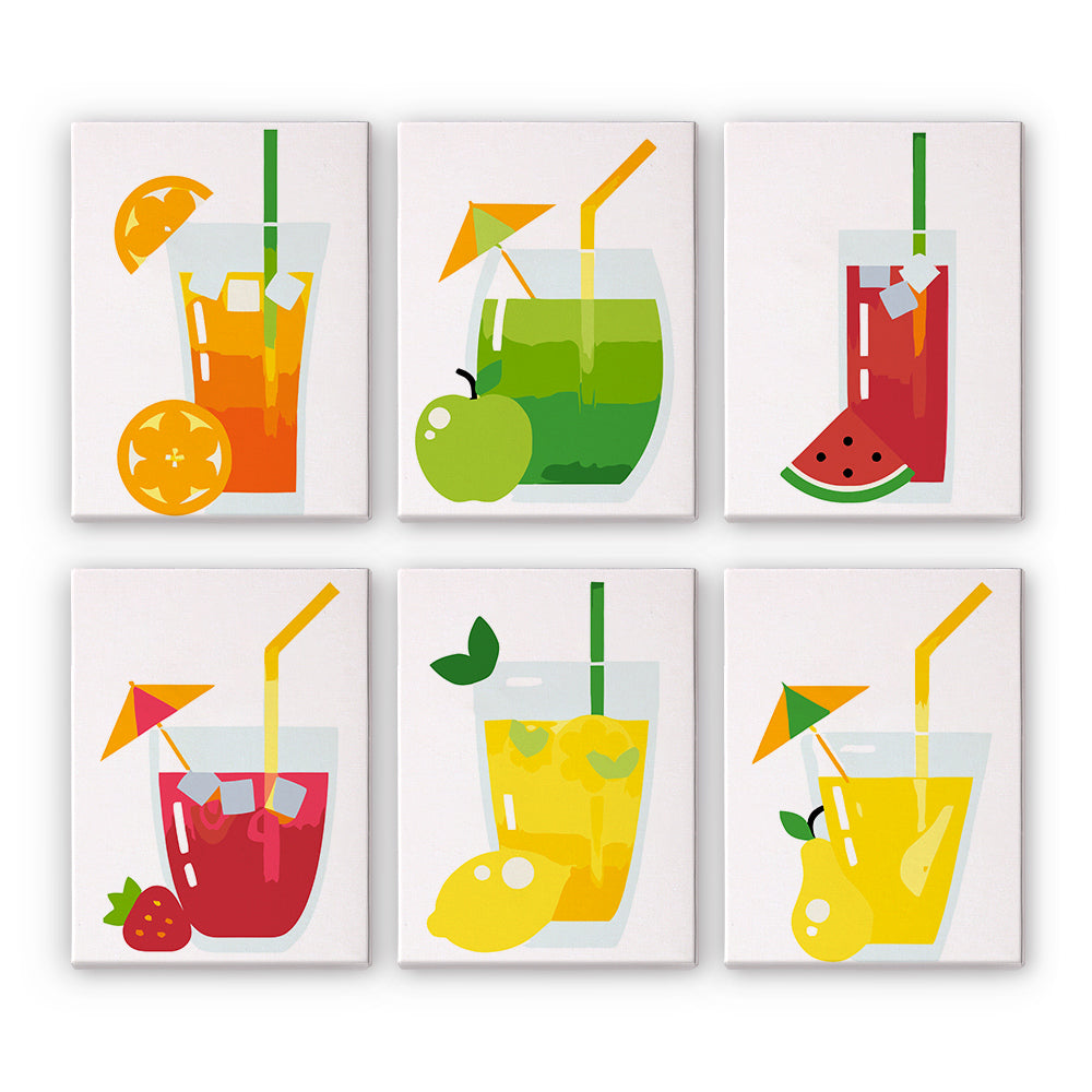 Cocktail Fruité 6 Mini Peintures par Numéros