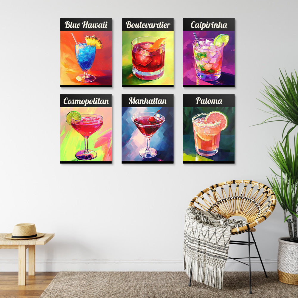 Cocktail Rafraîchi 6 Mini Peintures par Numéros
