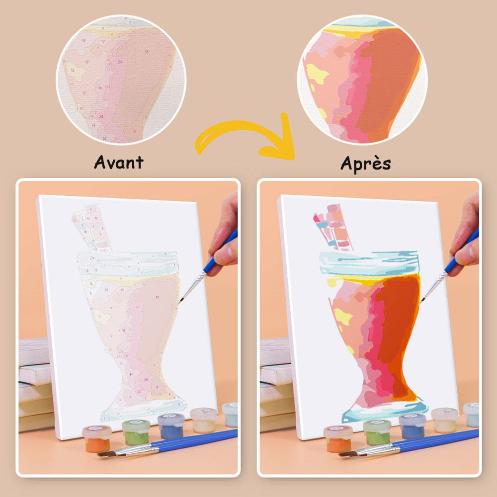 Cocktail Rafraîchissant 6 Mini Peintures par Numéros