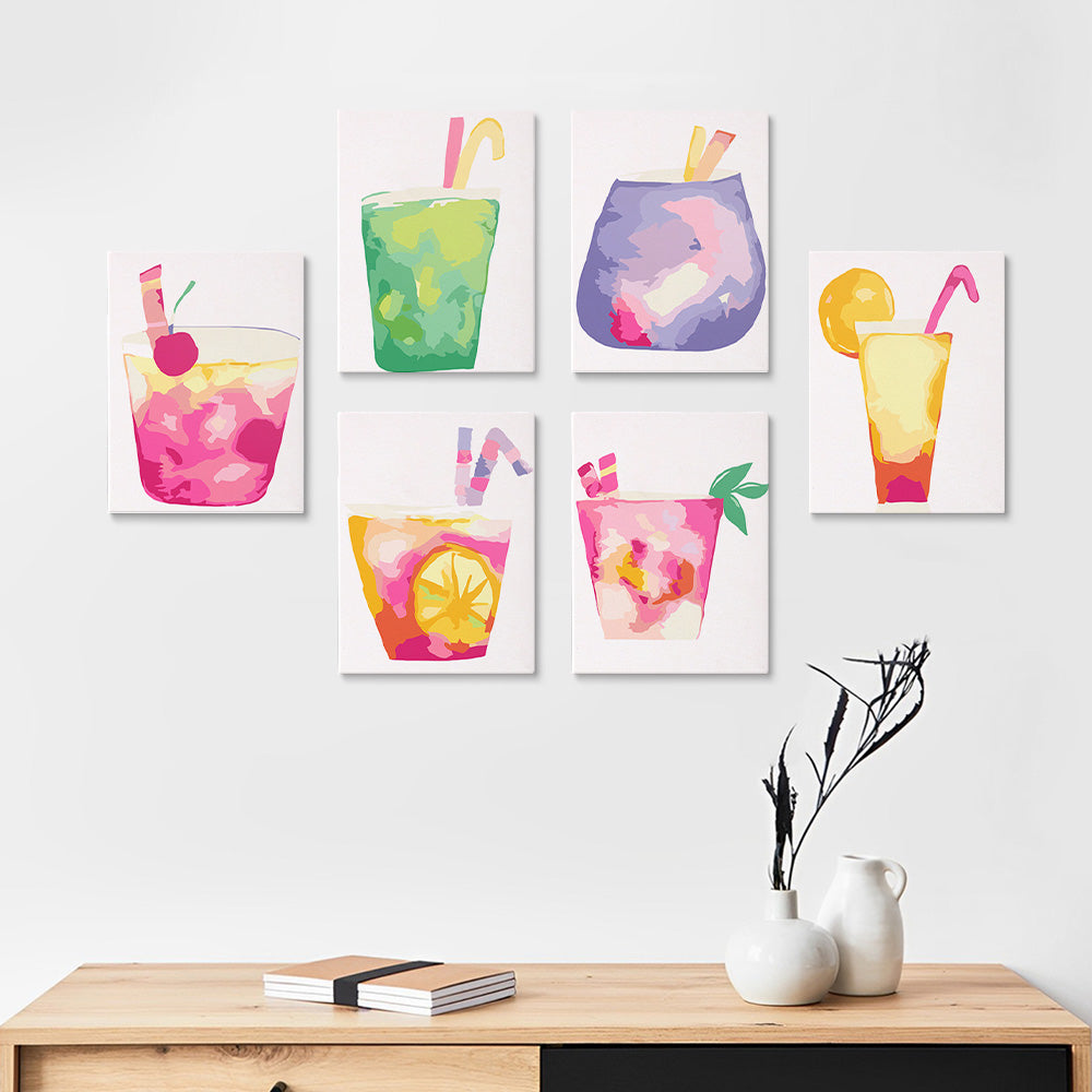 Cocktail Sucré 6 Mini Peintures par Numéros