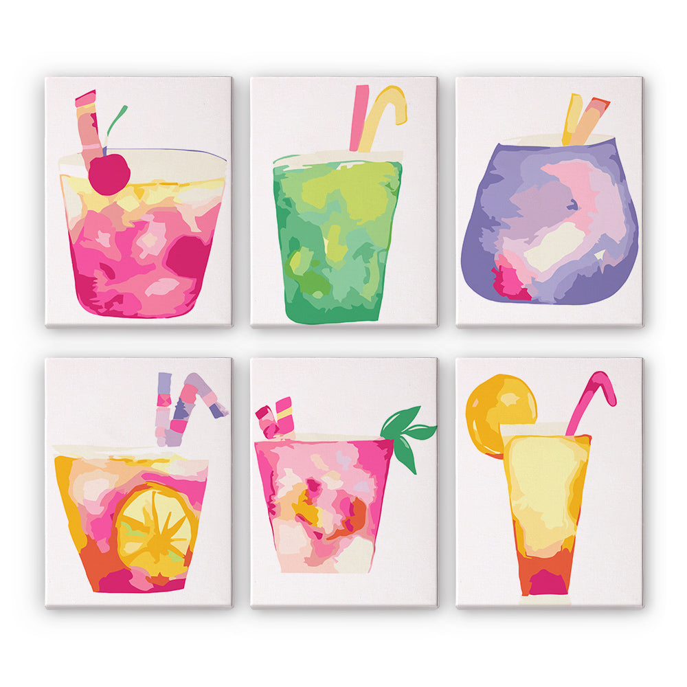 Cocktail Sucré 6 Mini Peintures par Numéros