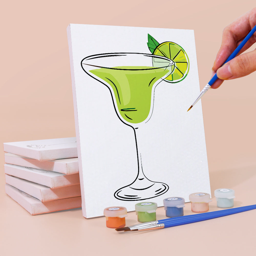 Cocktails aux Saveurs Variées 6 Mini Peintures par Numéros