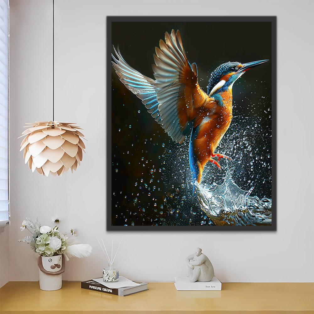Colibri sur l’eau Peinture par Numéros